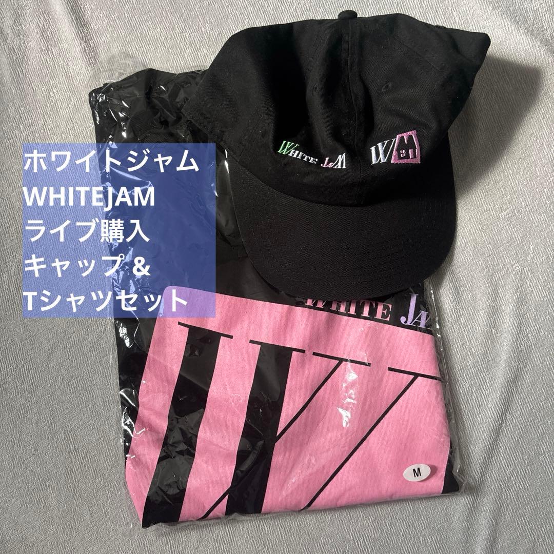 ホワイトジャム WHITEJAM キャップ & Tシャツ（Mサイズ）セット 黒