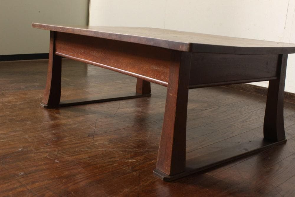 一枚板 古い欅材の木製座卓 花台文机店舗什器ちゃぶ台テーブル木製机古材無垢材昭和