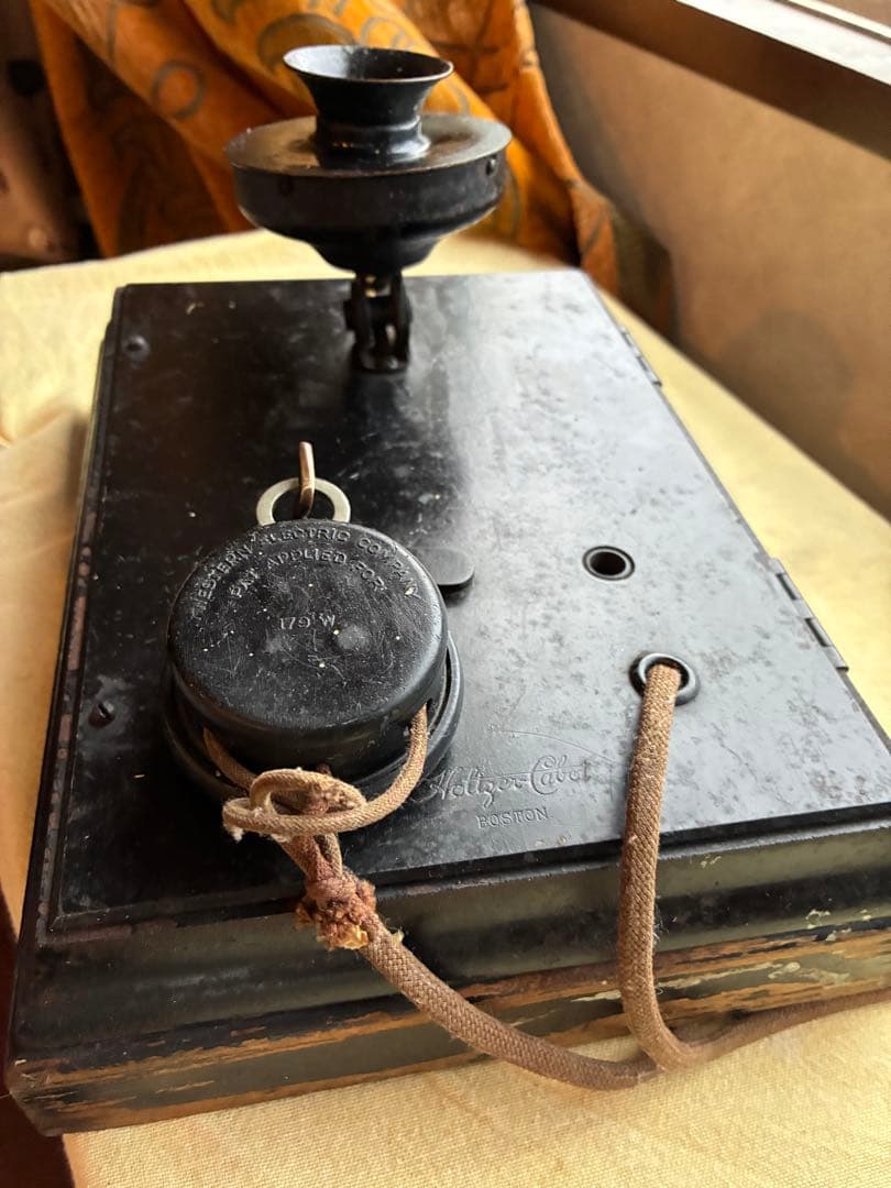 アンティーク　壁掛け式　電話機　室内電話　ベル　木製　呼び鈴　Bell　アメリカ