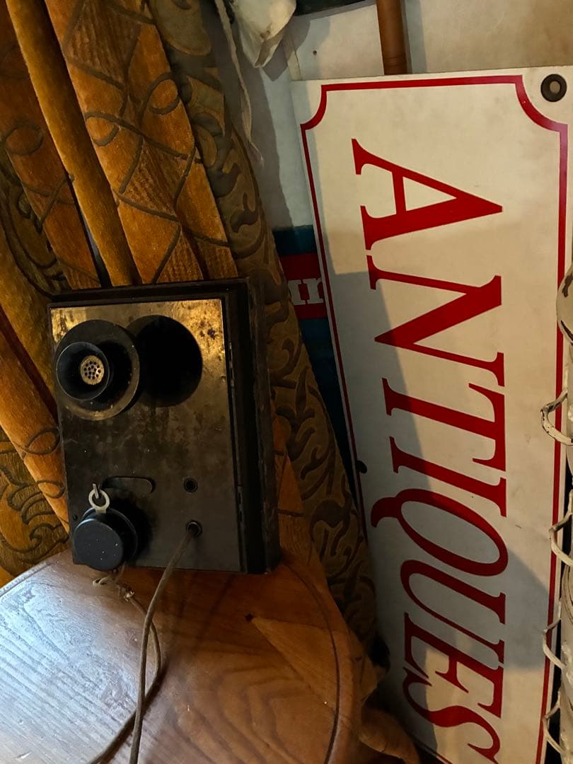 アンティーク　壁掛け式　電話機　室内電話　ベル　木製　呼び鈴　Bell　アメリカ