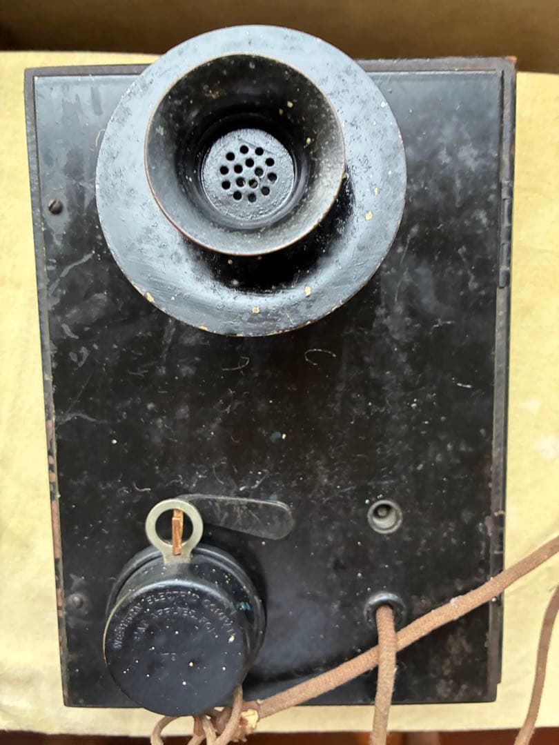 アンティーク　壁掛け式　電話機　室内電話　ベル　木製　呼び鈴　Bell　アメリカ