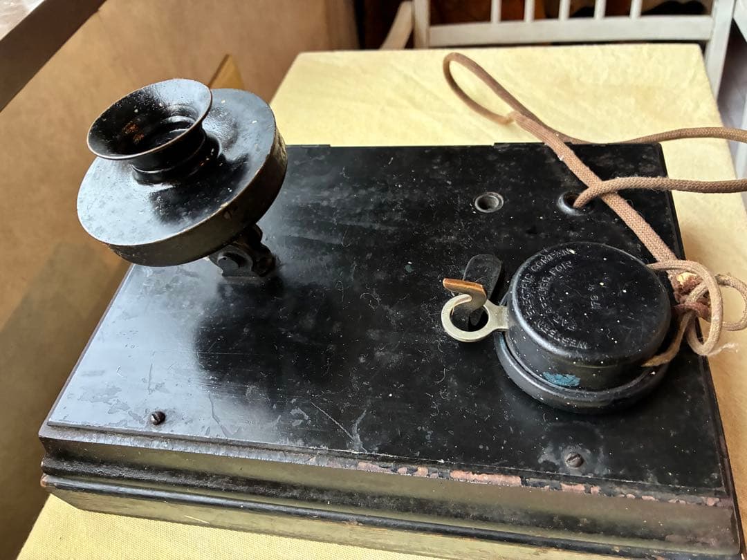 アンティーク　壁掛け式　電話機　室内電話　ベル　木製　呼び鈴　Bell　アメリカ