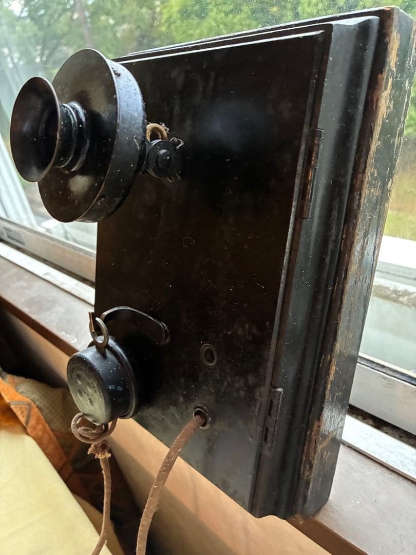 アンティーク　壁掛け式　電話機　室内電話　ベル　木製　呼び鈴　Bell　アメリカ