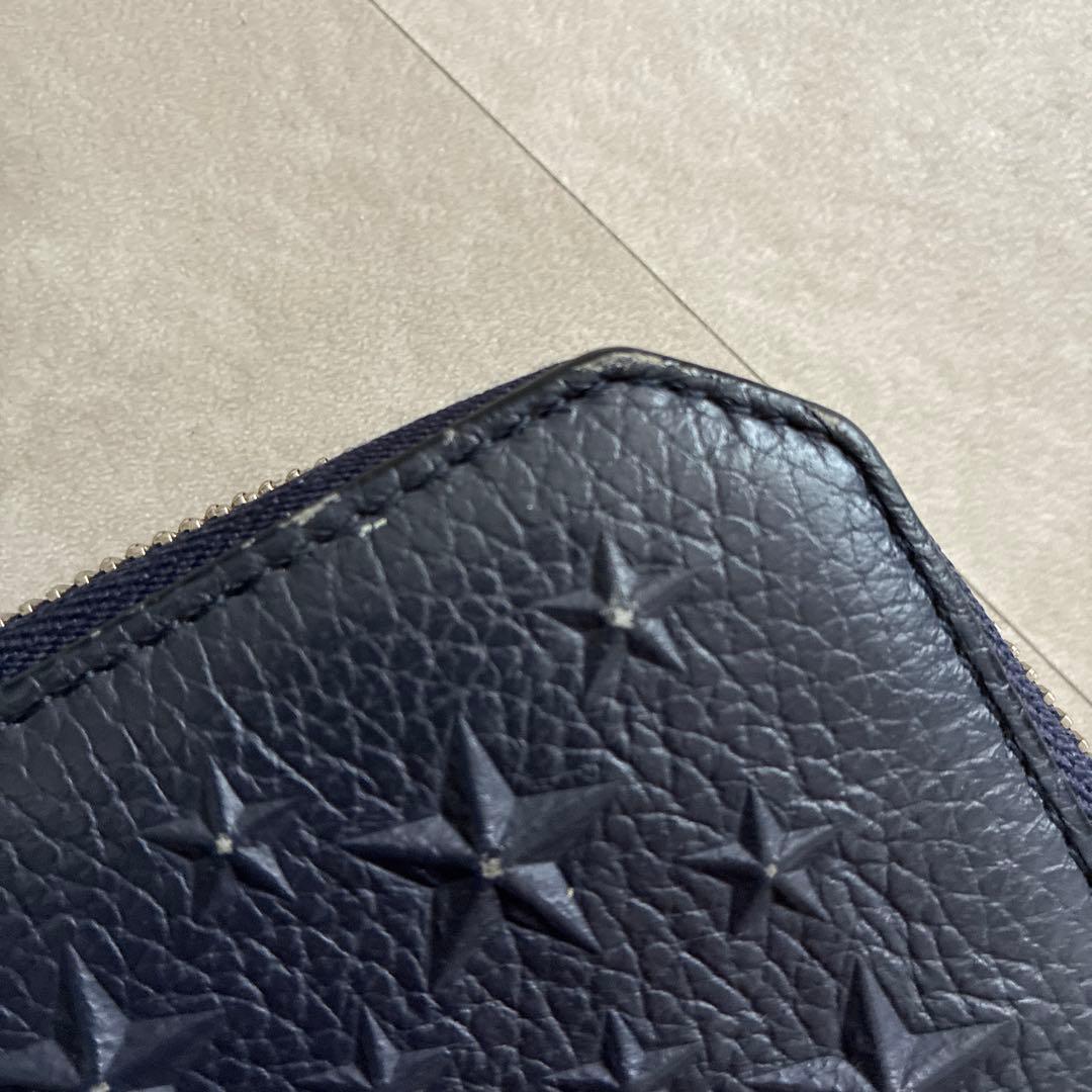 JIMMY CHOO 星型エンボス加工 長財布 ネイビー