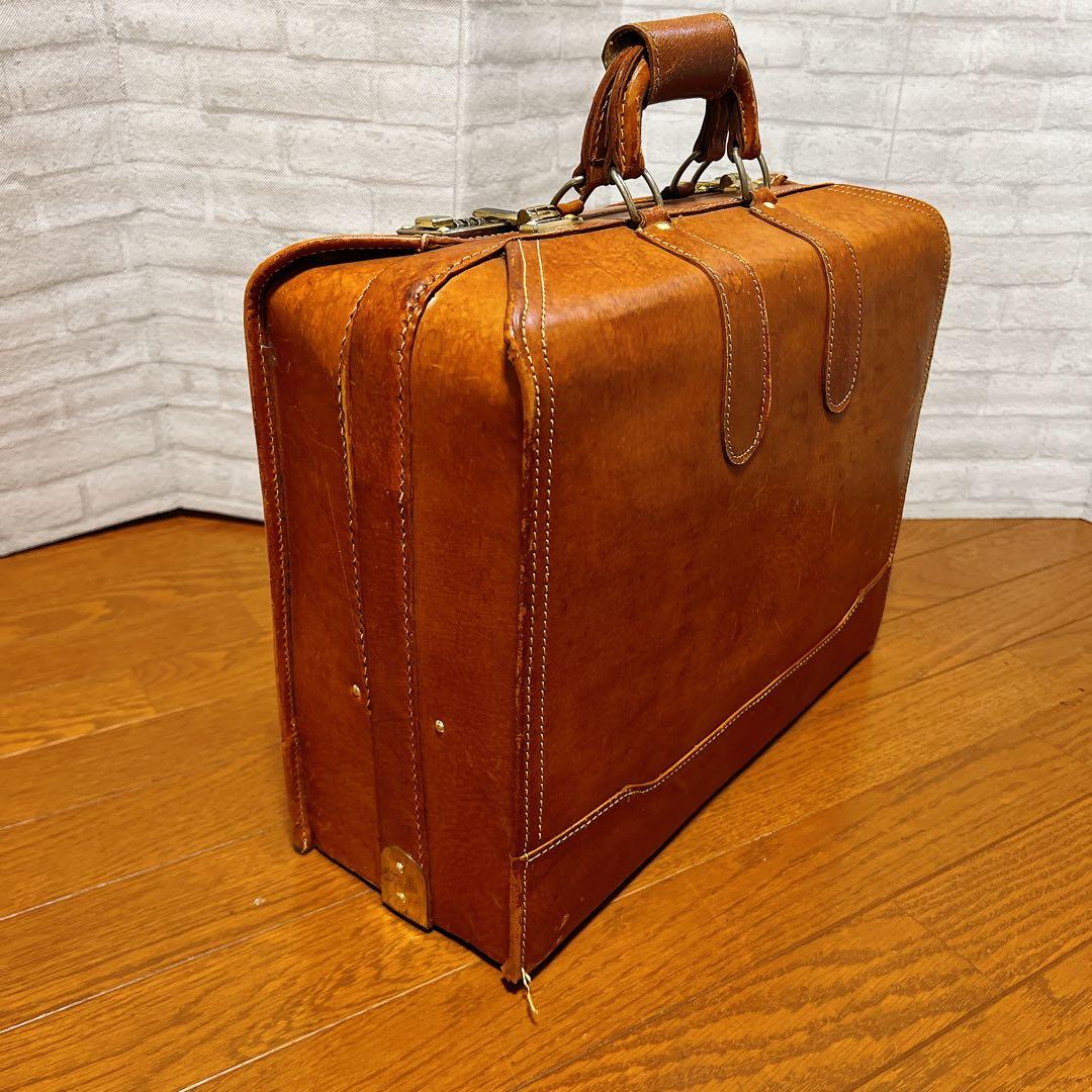 【革製】ヴィンテージ レザートランク 角型ドクターバッグ 大容量 アンティーク
