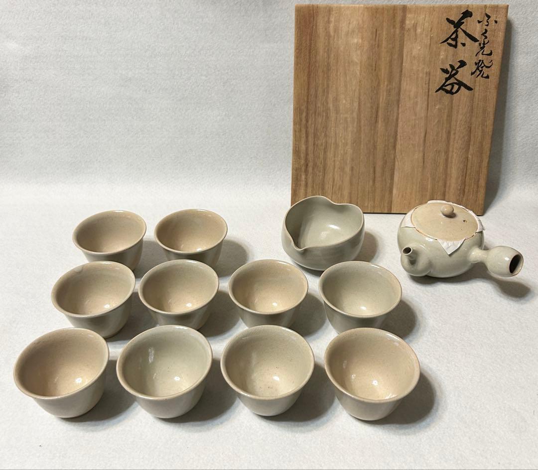 ふく光 松村栄吉 茶器揃 急須 湯冷まし 湯呑 煎茶道具 煎茶器 茶道具 共箱