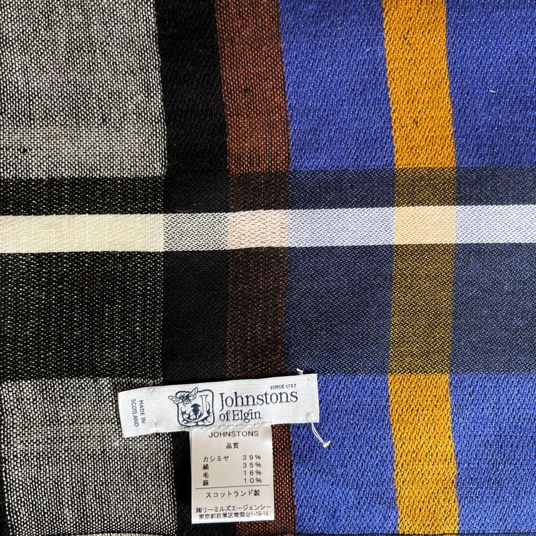 ☆新品☆ JOHNSTONS カシミア&シルク タータンチェック柄 ストール