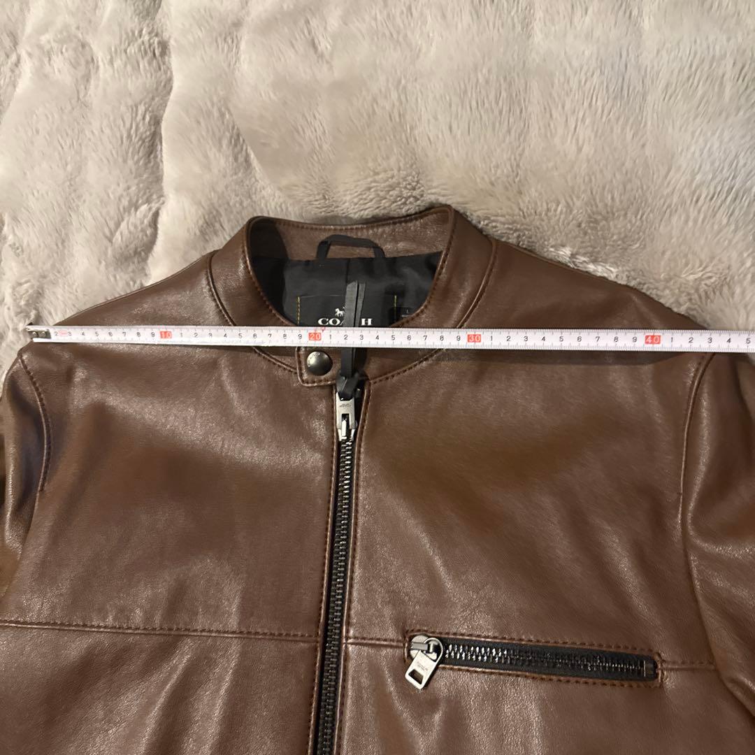 ち*い様 COACH ブラウン レザー シングルライダース週末限定値下げ