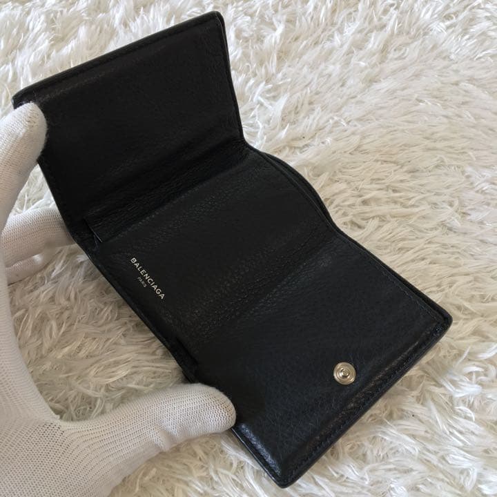 バレンシアガ BALENCIAGA ミニ 財布 ペーパー ブラック レディース