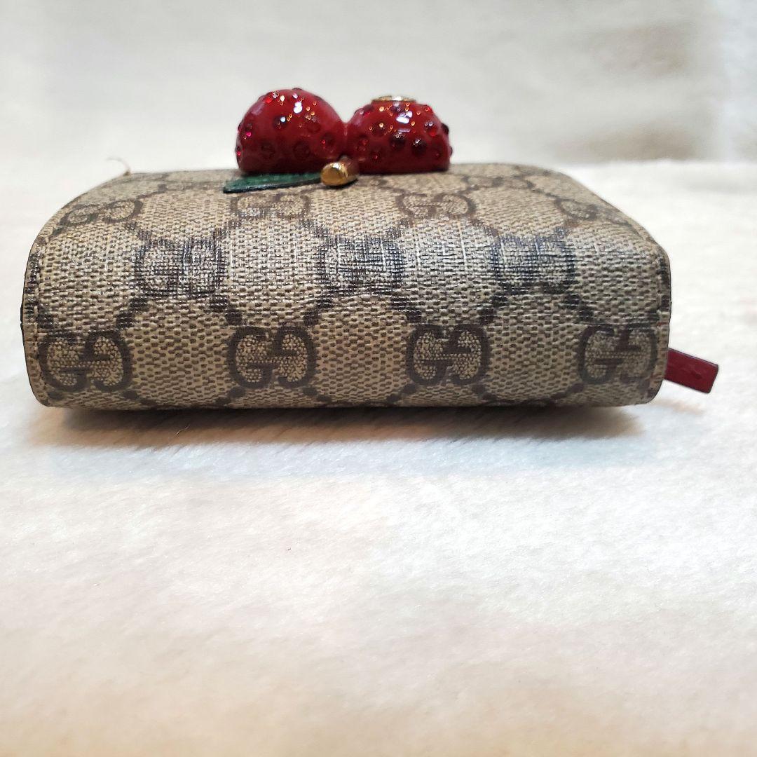 極美品 希少 GUCCI　チェリー　さくらんぼ　GGスプリーム レザー