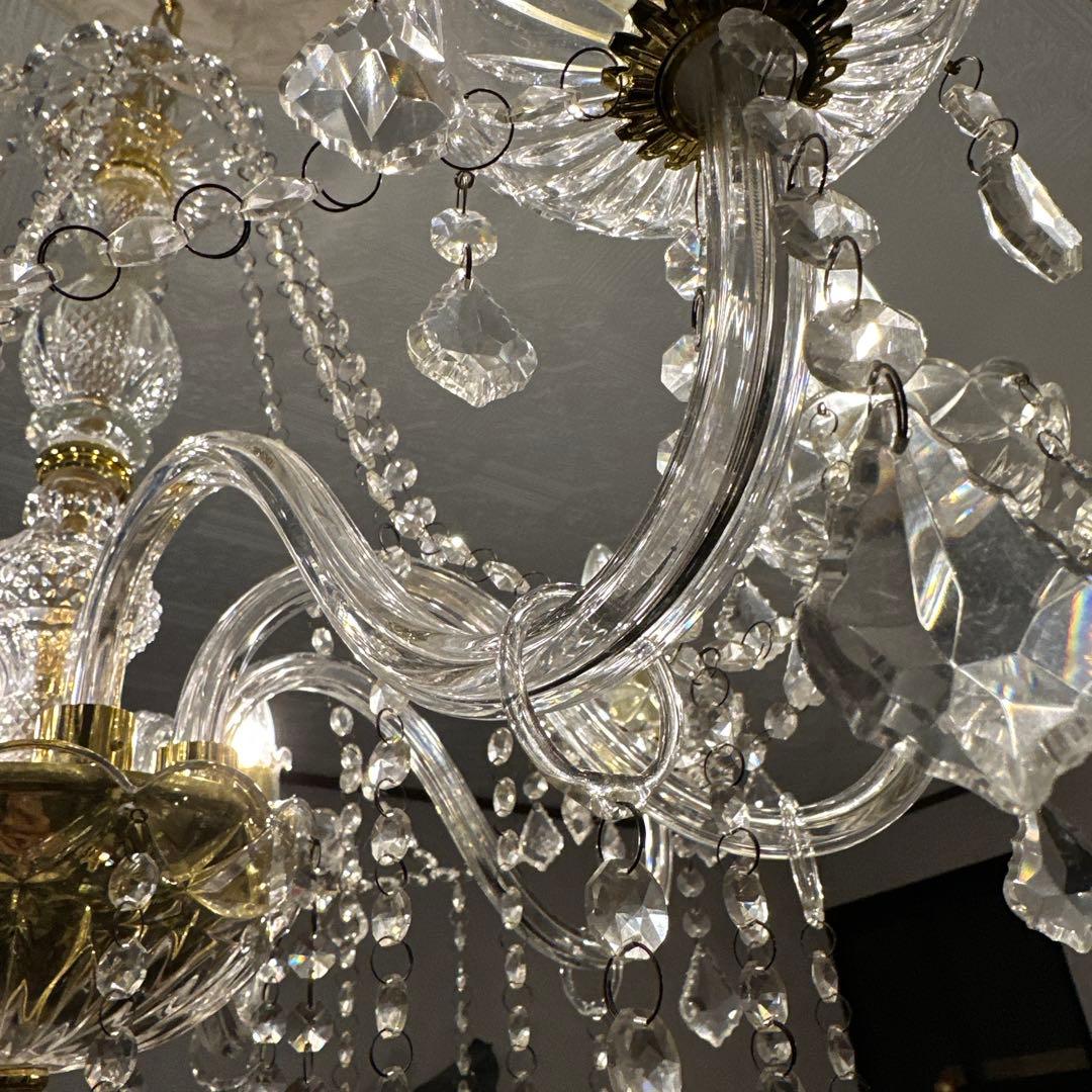 ヴィンテージ　美しすぎるガラスのシャンデリア　引き取り限定