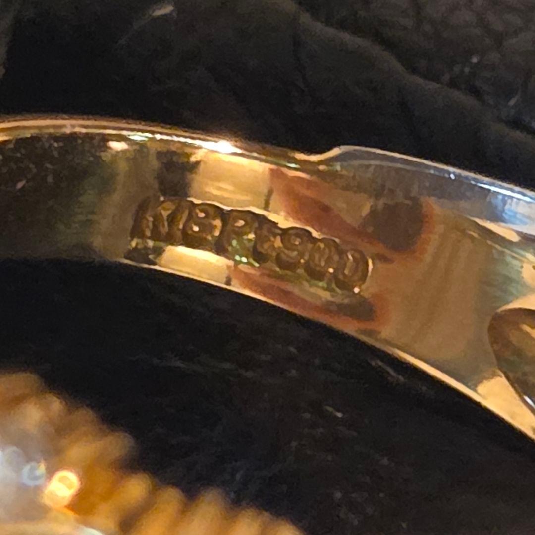 【美品】エメラルド　ダイヤモンド　リング　指輪　K18　PT900