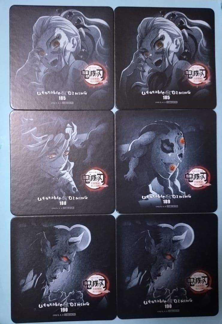 鬼滅の刃　ダイニング　コースター　堕姫・童磨・玉壺・半天狗　6枚セット
