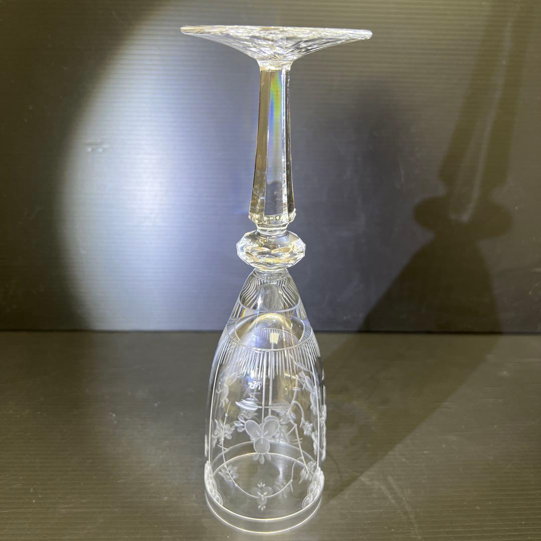 マイセン　クリスタル　シャンパングラス　高さ22.2㎝　東Y7-1128☆1F