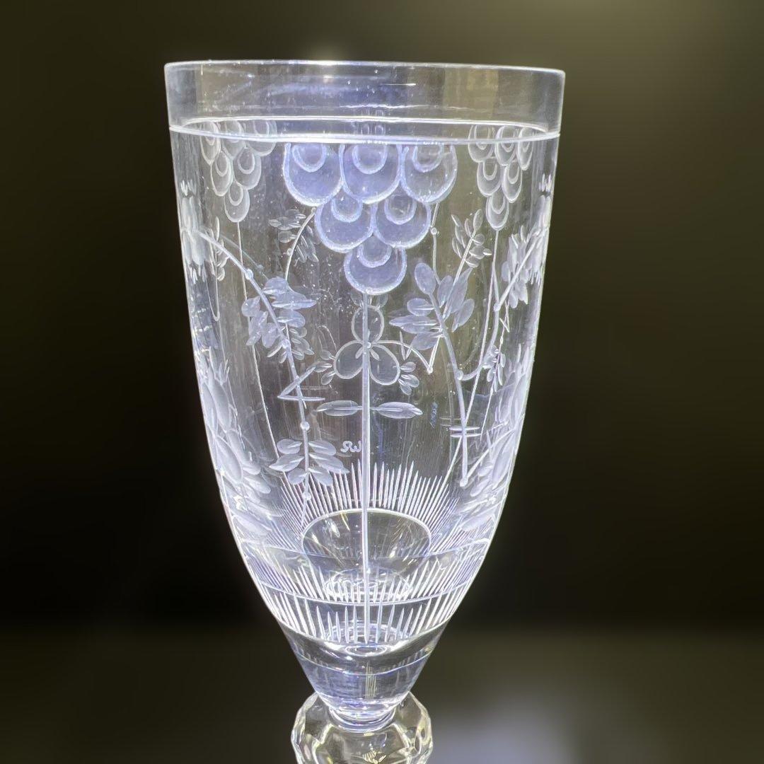 マイセン　クリスタル　シャンパングラス　高さ22.2㎝　東Y7-1128☆1F