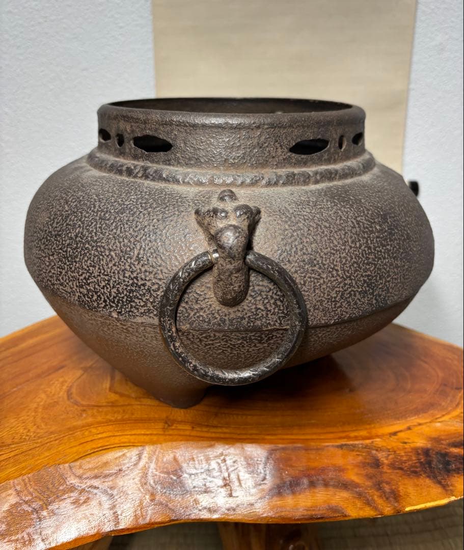 龍面風炉 龍面釜 野々田炭型電熱機 一式 野々田商器 茶道具