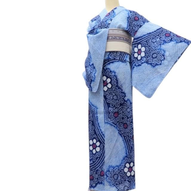 専用Y3483◆美品 有松鳴海絞り 綿 仕付け糸付 手縫い仕立て 高級浴衣