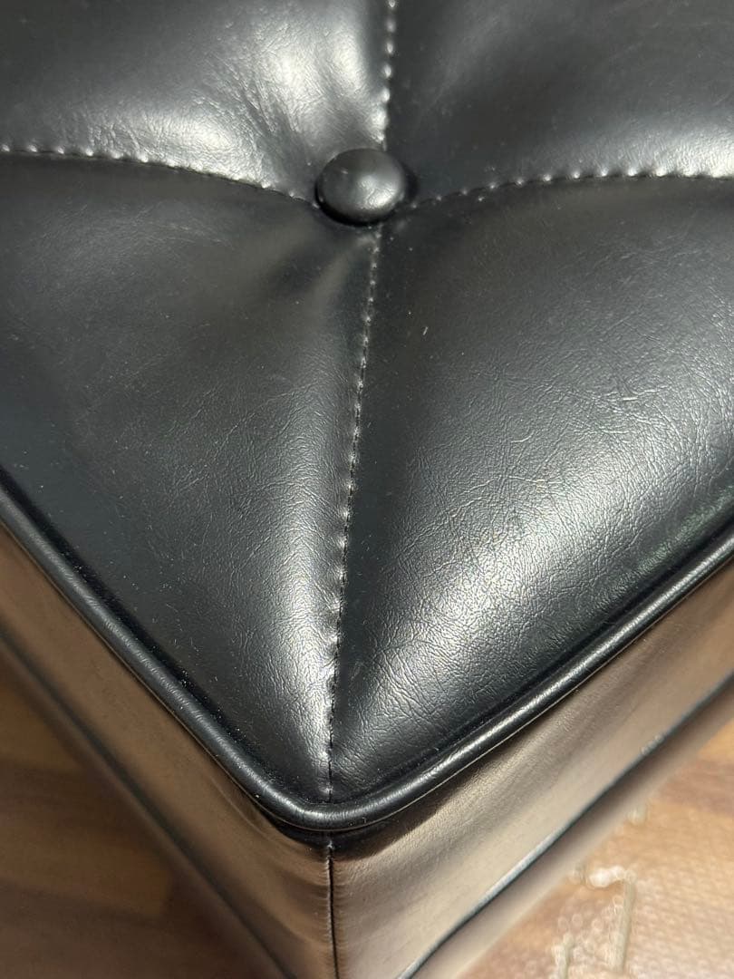 karimoku 合成皮革 オットマン 黒