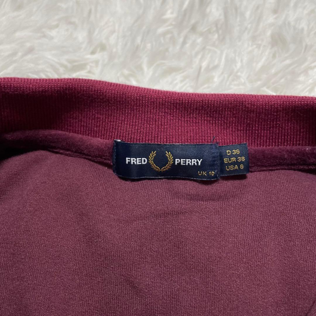 美品　FRED PERRY フレッドペリー　ベロア　ポロシャツ　長袖　刺繍ロゴ