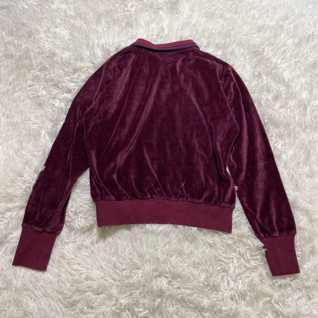美品　FRED PERRY フレッドペリー　ベロア　ポロシャツ　長袖　刺繍ロゴ