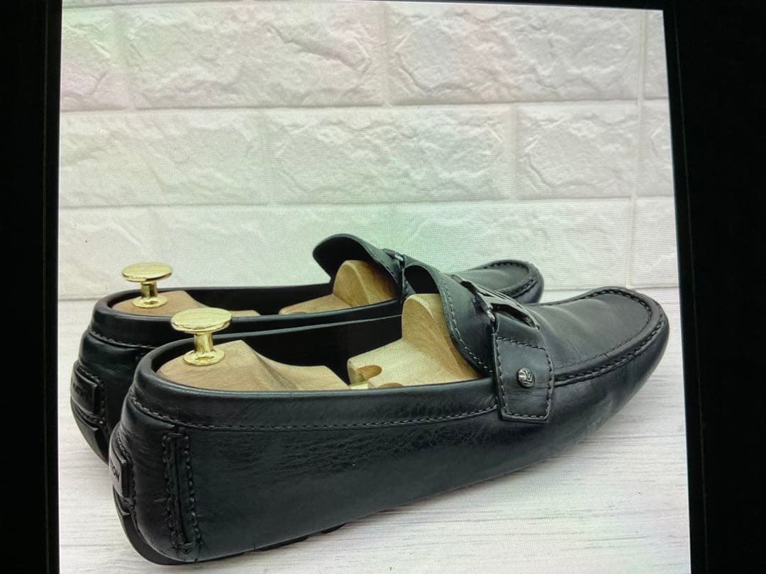 ルイヴィトン モンテカルロ ドライビングシューズ ロゴ シルバー金具 26.5