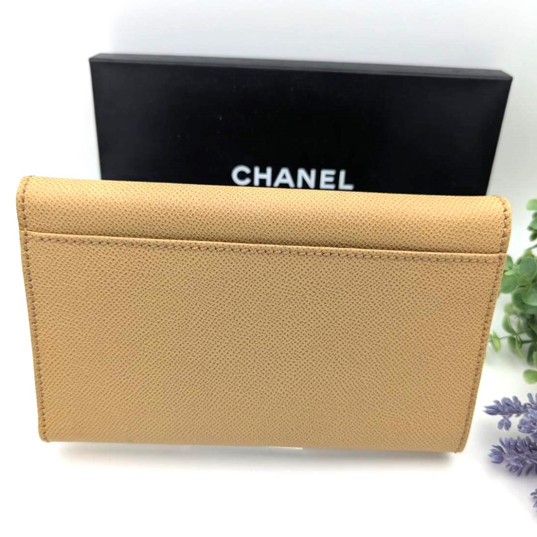 ❤️【未使用級】シャネル 三つ折り 財布 キャビアスキン　ココマーク ココロック