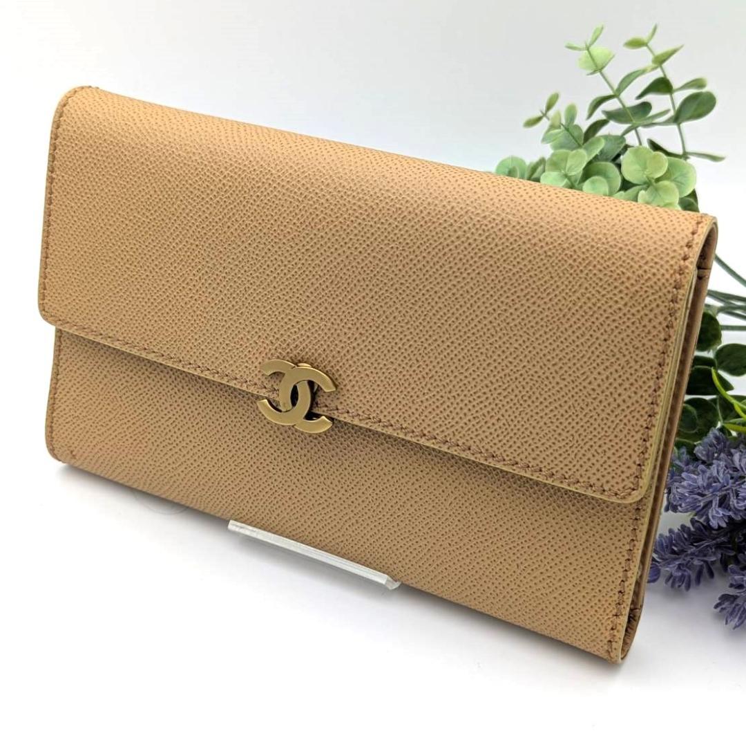 ❤️【未使用級】シャネル 三つ折り 財布 キャビアスキン　ココマーク ココロック