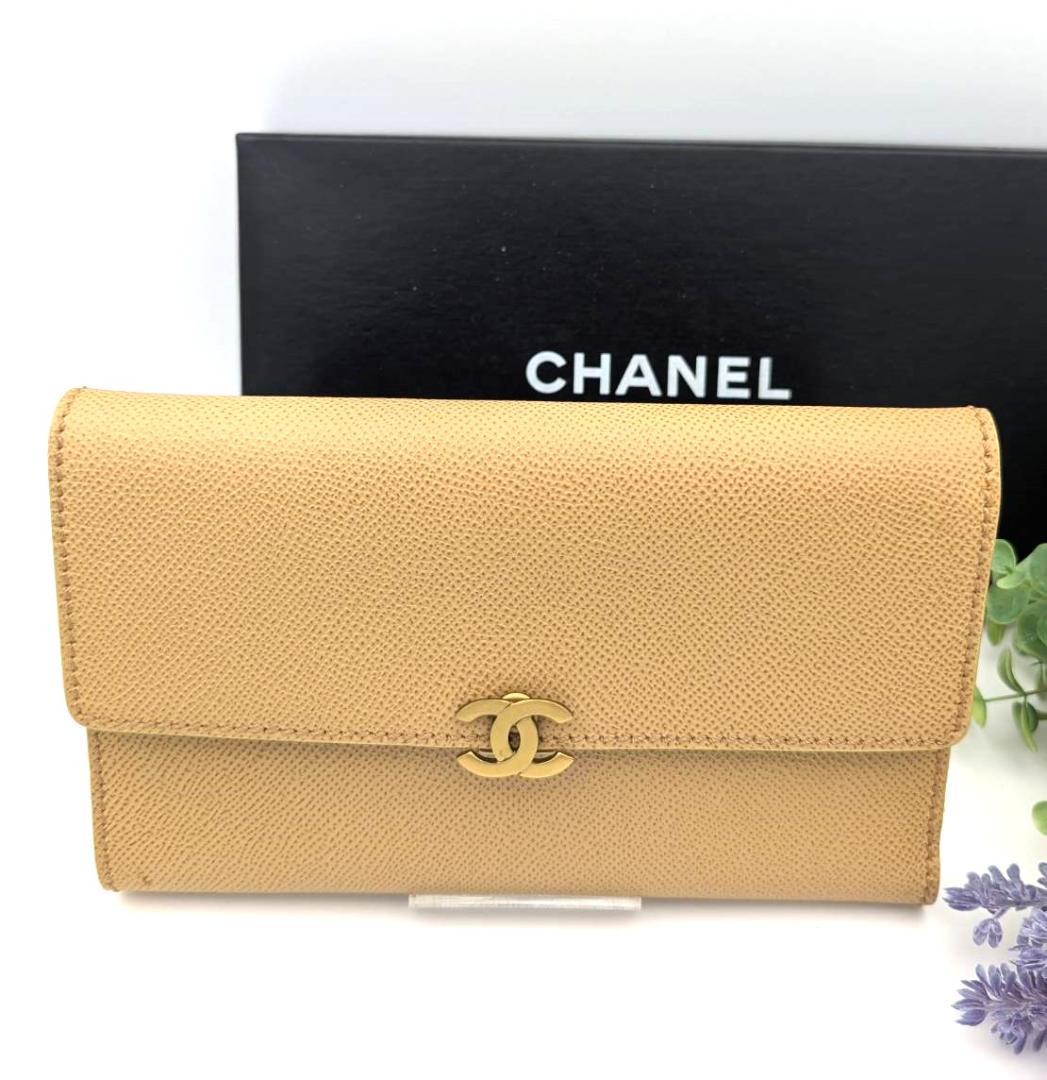 ❤️【未使用級】シャネル 三つ折り 財布 キャビアスキン　ココマーク ココロック