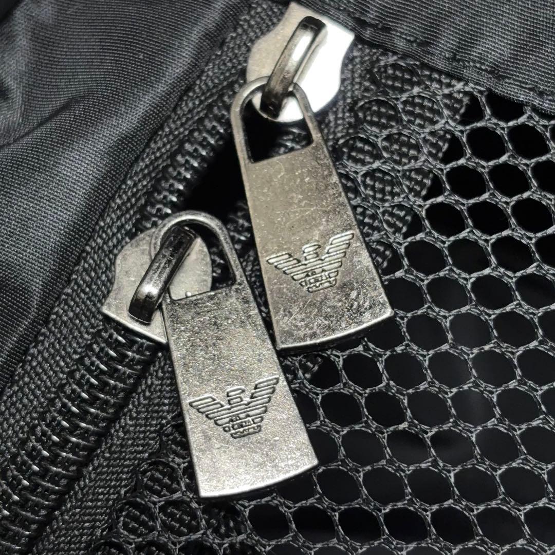 エンポリオアルマーニ ビッグロゴ キャリーケース ヘアライン柄 シルバーグレー