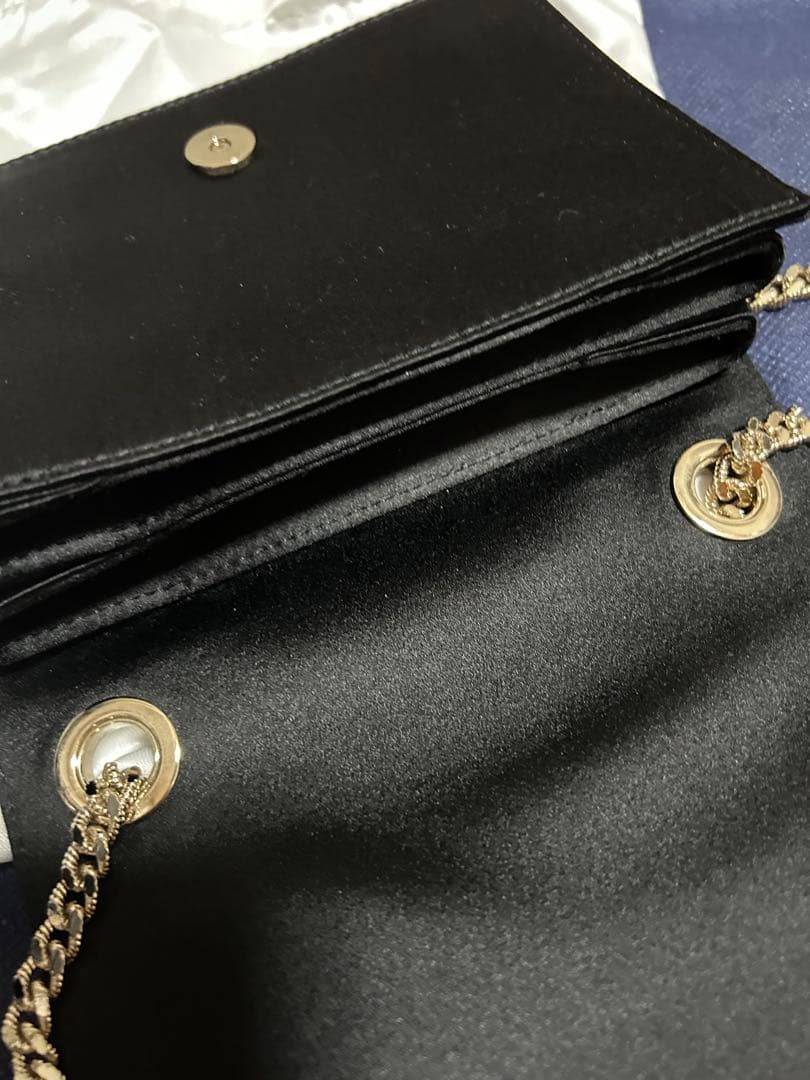 Roger Vivier サテン スクエアバックルビジューショルダーバッグ