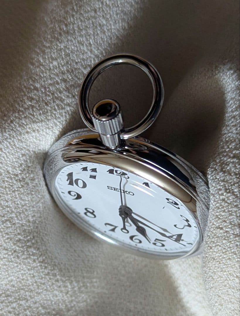 鉄道時計　SEIKO 懐中時計　 電池新品稼働良好　下げ紐付