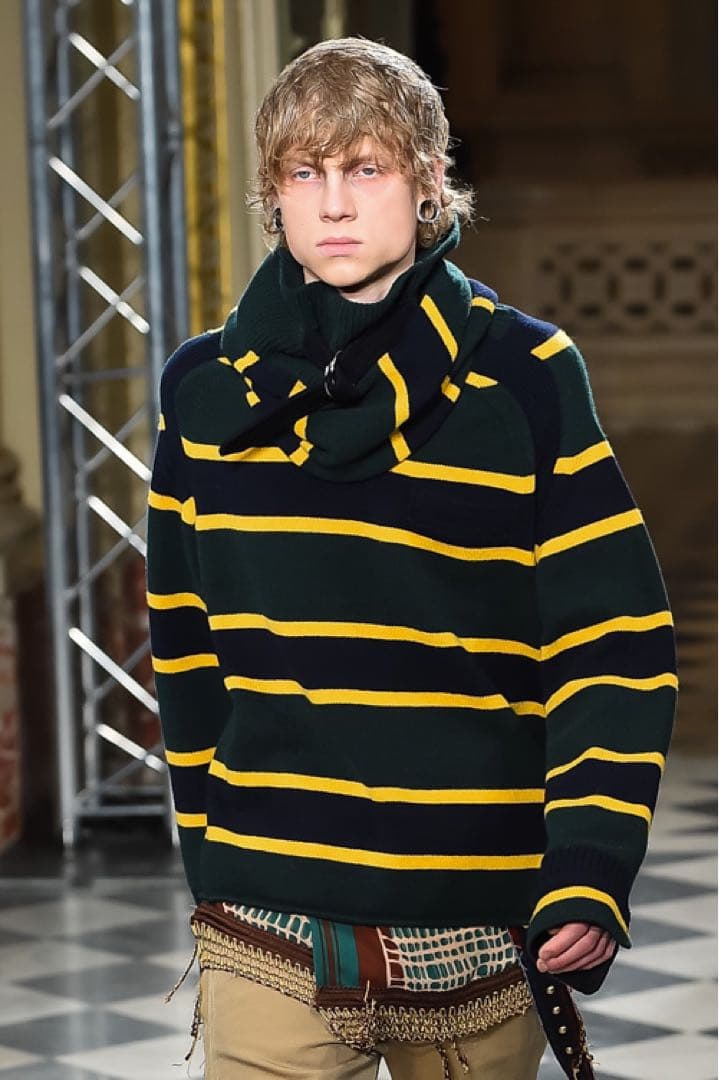 サカイsacaiレジメンタルストライプネックウォーマースヌードマフラー防寒メンズ