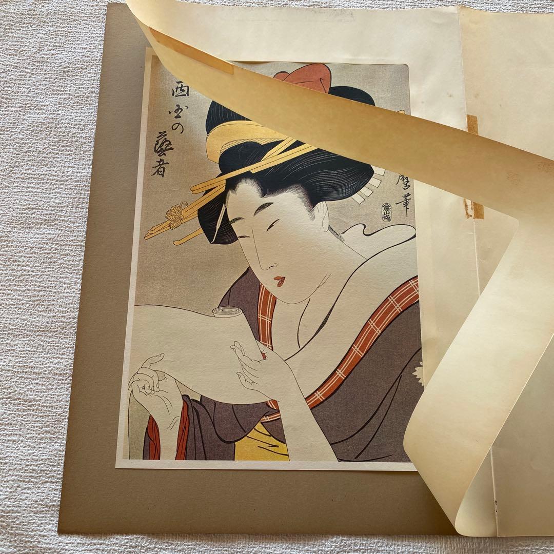 浮世絵　喜多川歌麿 6枚　木版画　複製　骨董品　アンティーク 観光客お土産