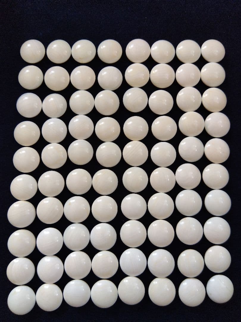 【希少】本那智黒　本蛤白　月　37号　碁盤碁石　那智黒　蛤　囲碁