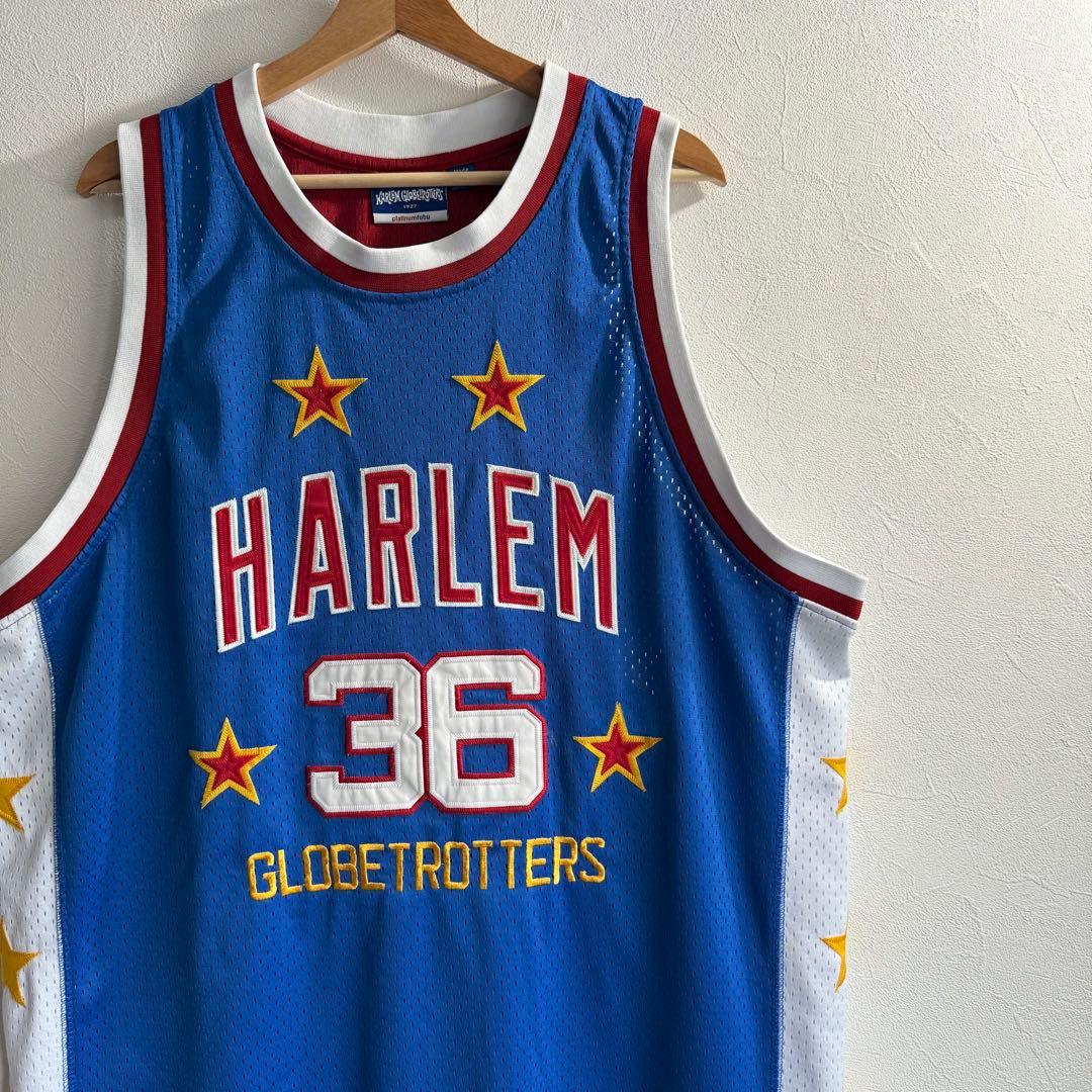 プラチナムフブ ハーレムグローブトロッターズ バスケ ゲームシャツ 00s