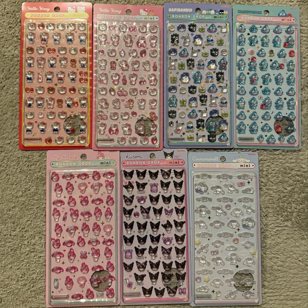 【正規品 新品】サンリオ ボンボンドロップシールミニ 7種