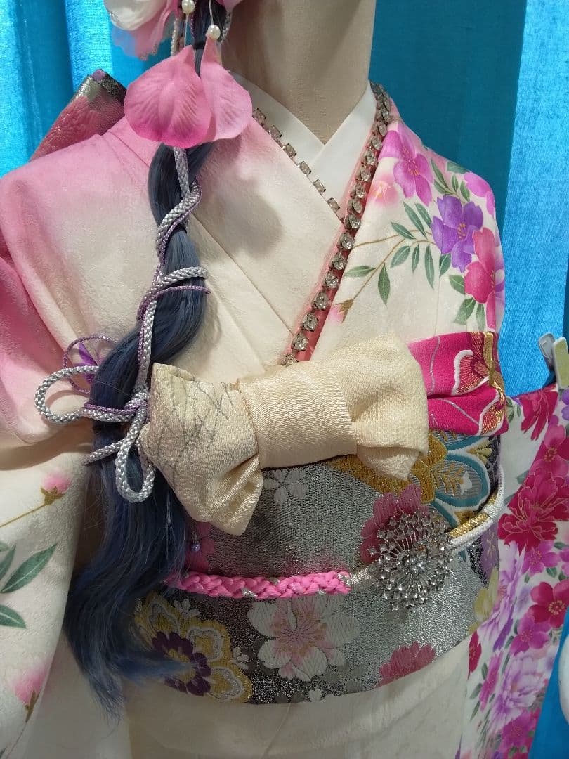 【専用】です‼️振袖、正絹未使用、重ね衿帯揚げ帯締め、袋帯襦袢、ガード加工落款