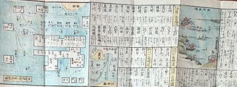 19　諸国順覧・懐寶道中圖鑒　彩色図　折1帖