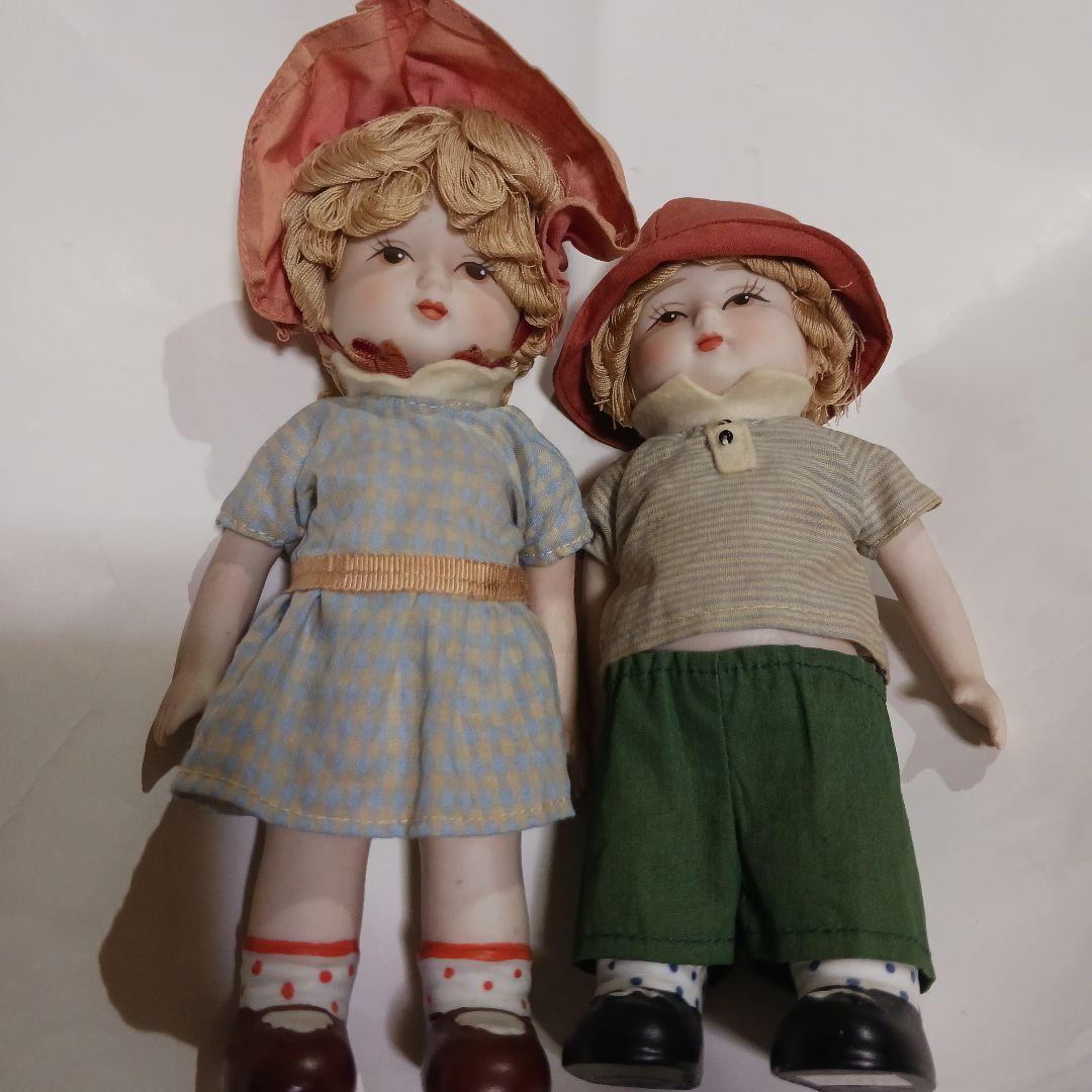 VERTE　ビスクドール ヴィンテージ　陶器製人形 2体セット