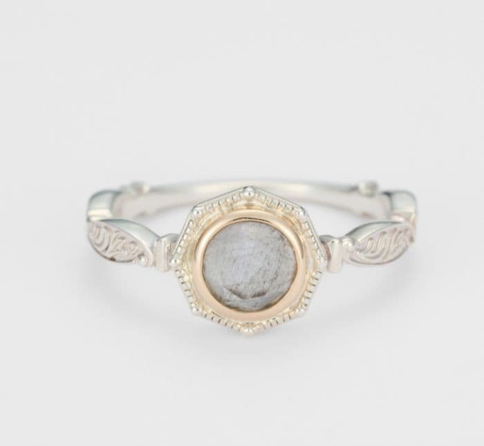 ク*ラ様 agateアガット K10シルバーラブラドライト／クォーツリング