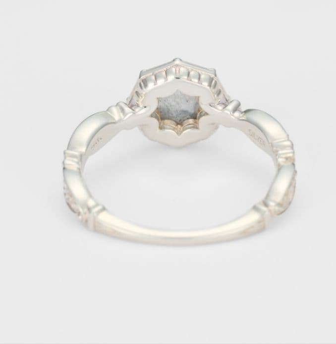 ク*ラ様 agateアガット K10シルバーラブラドライト／クォーツリング