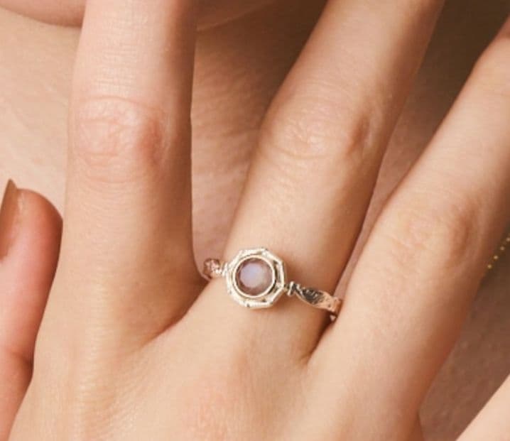 ク*ラ様 agateアガット K10シルバーラブラドライト／クォーツリング