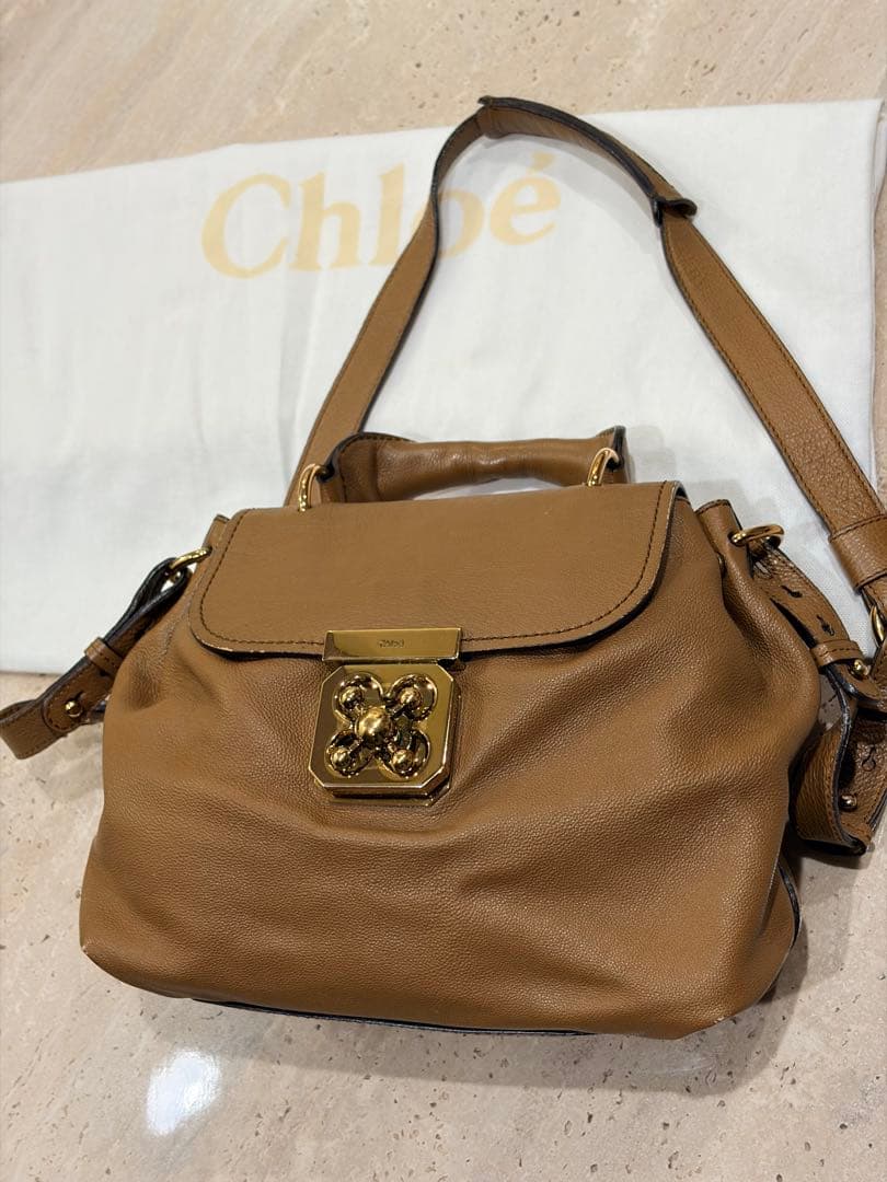 Chloé ブラウンレザー ショルダーバッグ 保存袋付き