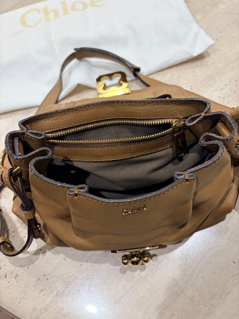 Chloé ブラウンレザー ショルダーバッグ 保存袋付き