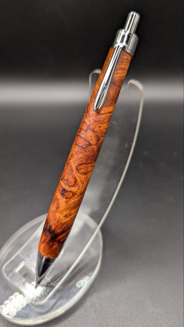 465ペン工房翌檜　本花梨　瘤杢　木軸シャーペン　ボールペン