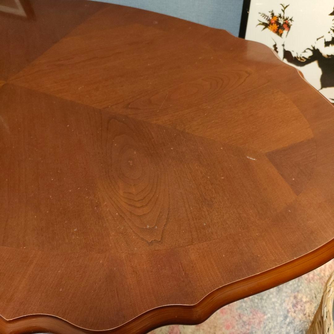 ロココ調 ローテーブル 猫脚 貝彫刻 オーバルテーブル