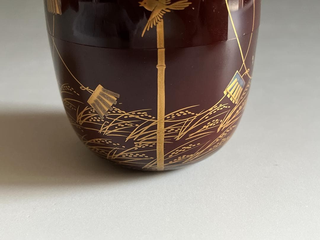 司光作　秋野の蒔絵　大棗　茶道具　薄茶器