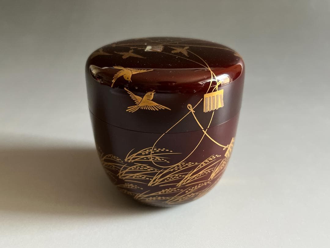 司光作　秋野の蒔絵　大棗　茶道具　薄茶器