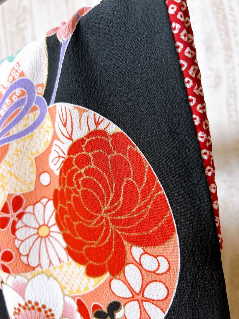 上品黒系♡七五三　7歳　女の子　フルセット　一式　ゴールド