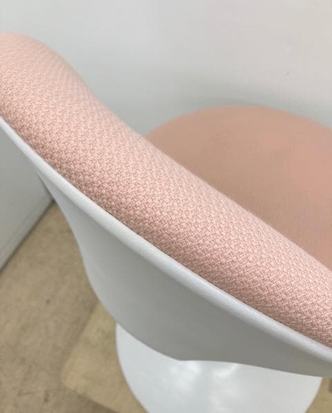 【P1】sakaya 患者用チェア 布張り 背付 円盤脚 座面回転